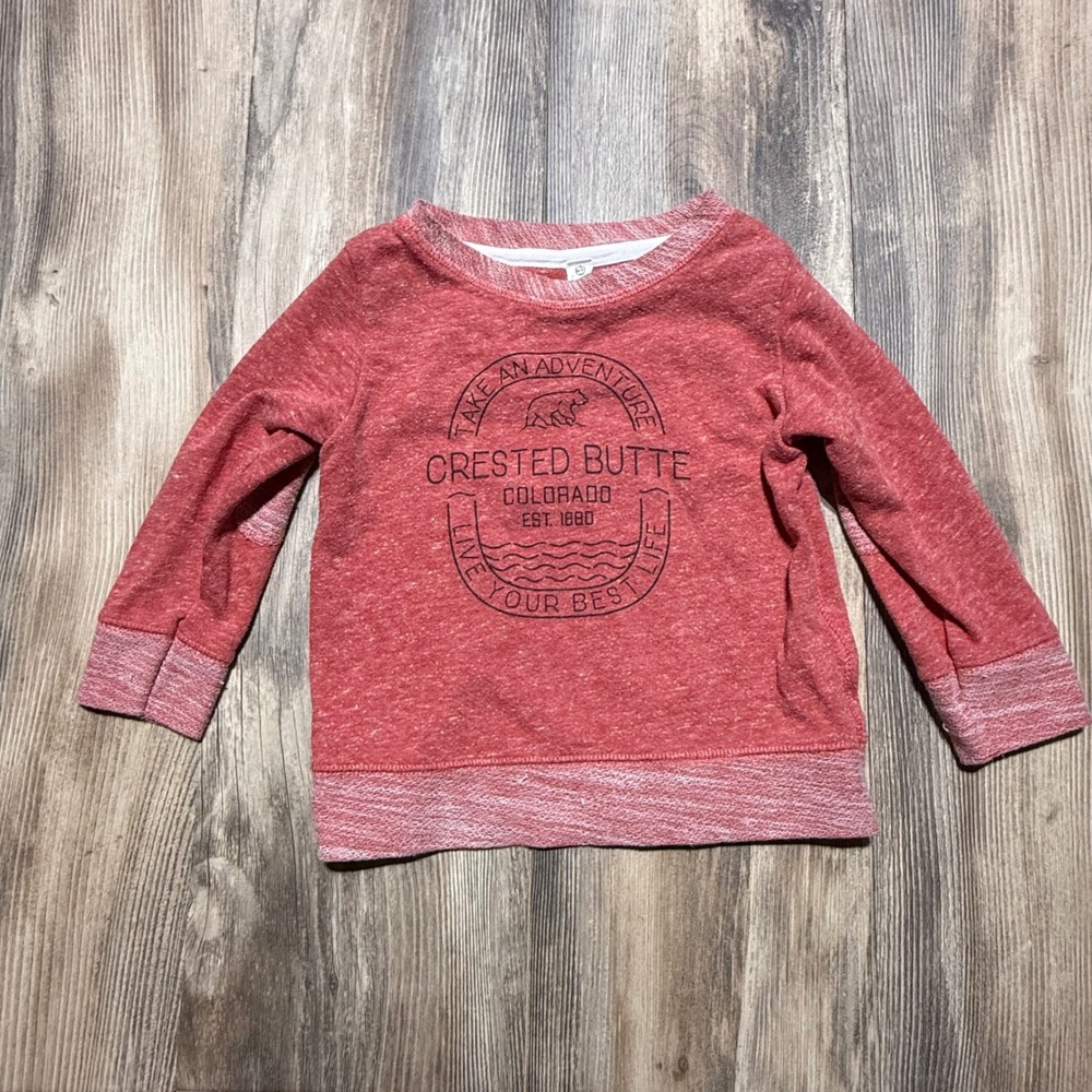 Artisans Kids Crested Butte Colorado Bear Graphic Sweatshirt Red Size 4